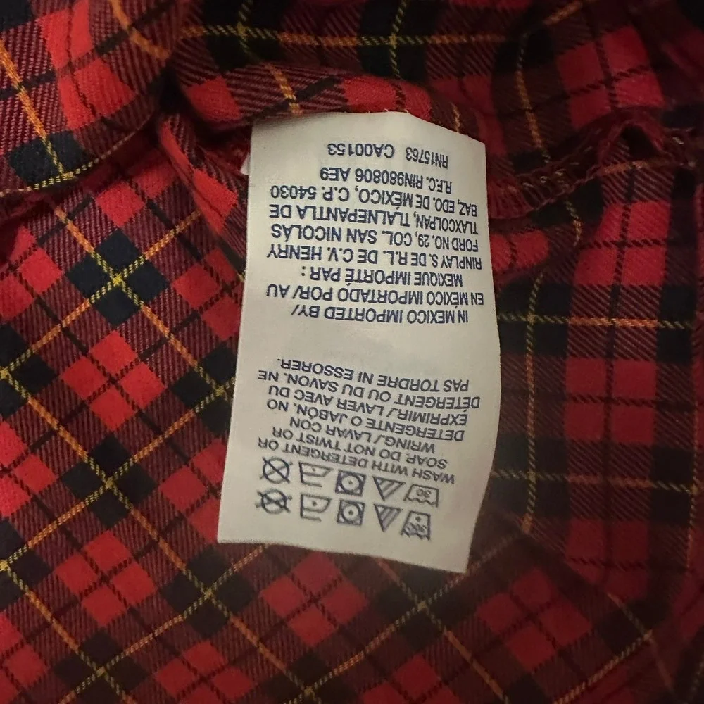 Polo Ralph Lauren Mens Red Plaid Sleepwear Pajama Shirt L M01HF2
